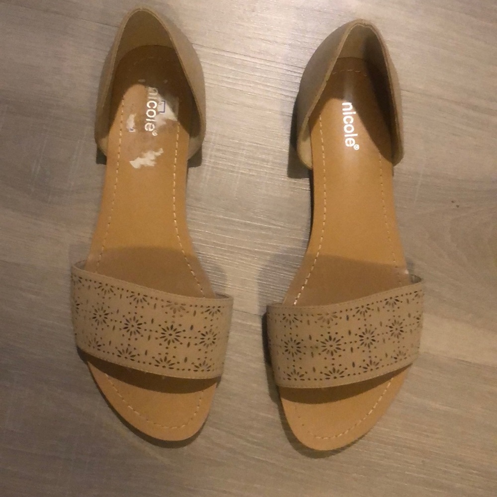 Tan Sandal Flats